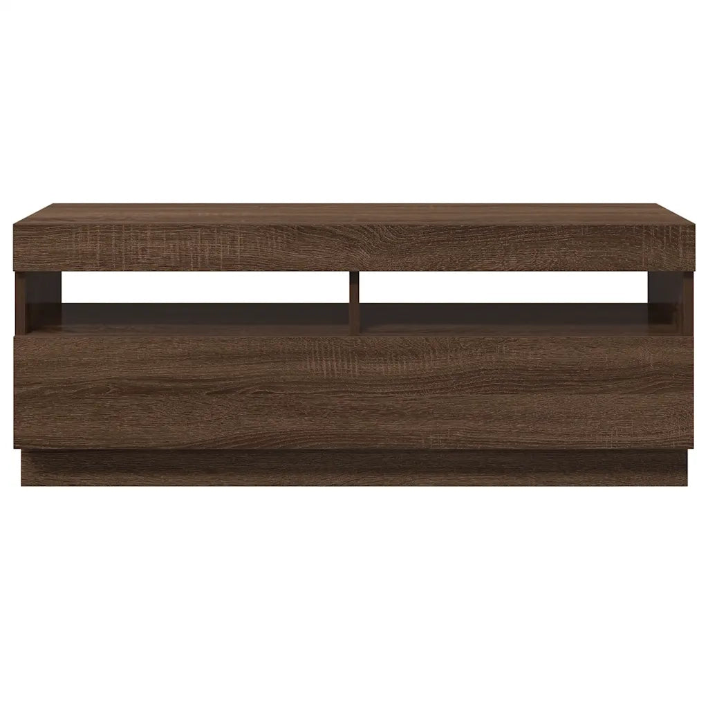 Mobile Porta TV con Luci LED-Mobile per TV-Credenza TV Rovere Marrone 100x35x40 cm