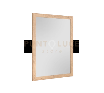KIM SPECCHIO DA PARETE CON CORNICE LISCIA CON GANCI X INSTALLAZIONE ORIZZONTALE E VERTICALE 48X68CM