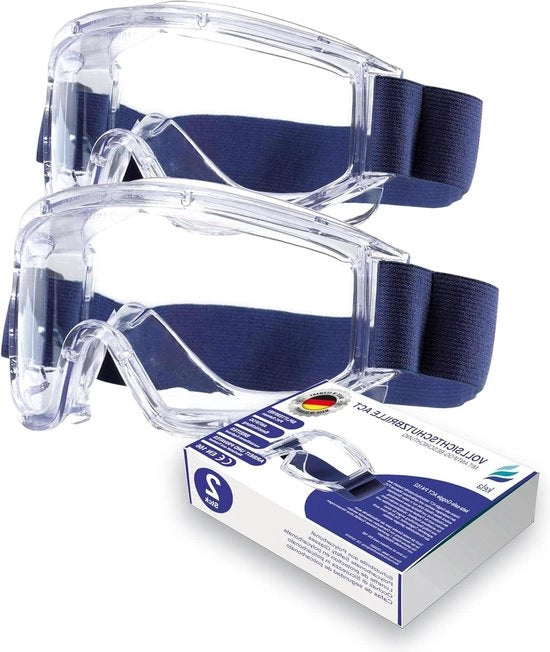 Scherma occhi Volzicht ACE | Made in Germany | Fendine la condensa e resistente ai prodotti chimici | Cintura capelluta regolabile | Resistente alla luce e trasparente