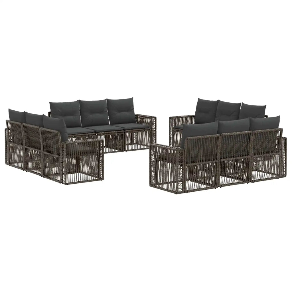 Set Divano da Giardino 12 pcs Grigio e Grigio Scuro polyrattan 3435074
