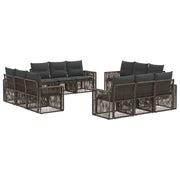 Set Divano da Giardino 12 pcs Grigio e Grigio Scuro polyrattan 3435074