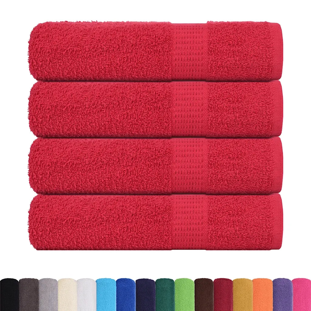 Asciugamani da doccia FROGN 4 pezzi Rosso 70x140 cm 360 g/m² 136930