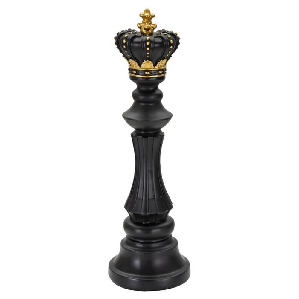 Re degli scacchi decorativo nero e oro 13x40,5 cm - CHESS