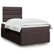 vidaXL Giroletto a Molle con Materasso Marrone Scuro 120x190cm Tessuto