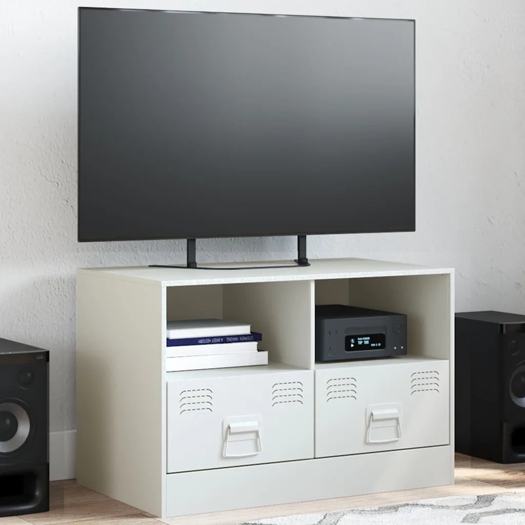 Mobile TV | Armadietto TV | Mobile Porta TV Bianco 67x39x44 cm in Acciaio