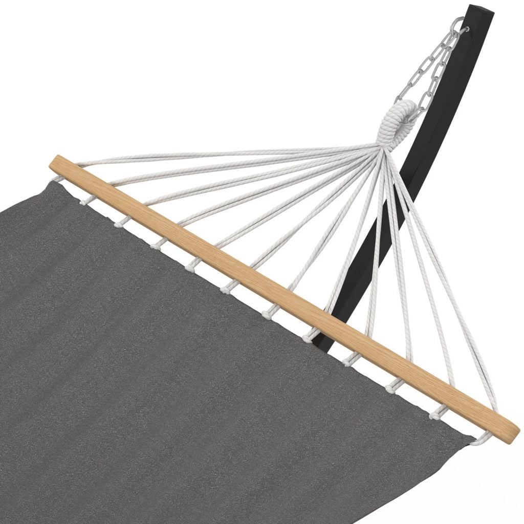 IDMarket - Amaca XL con supporto in metallo nero e telo grigio antracite