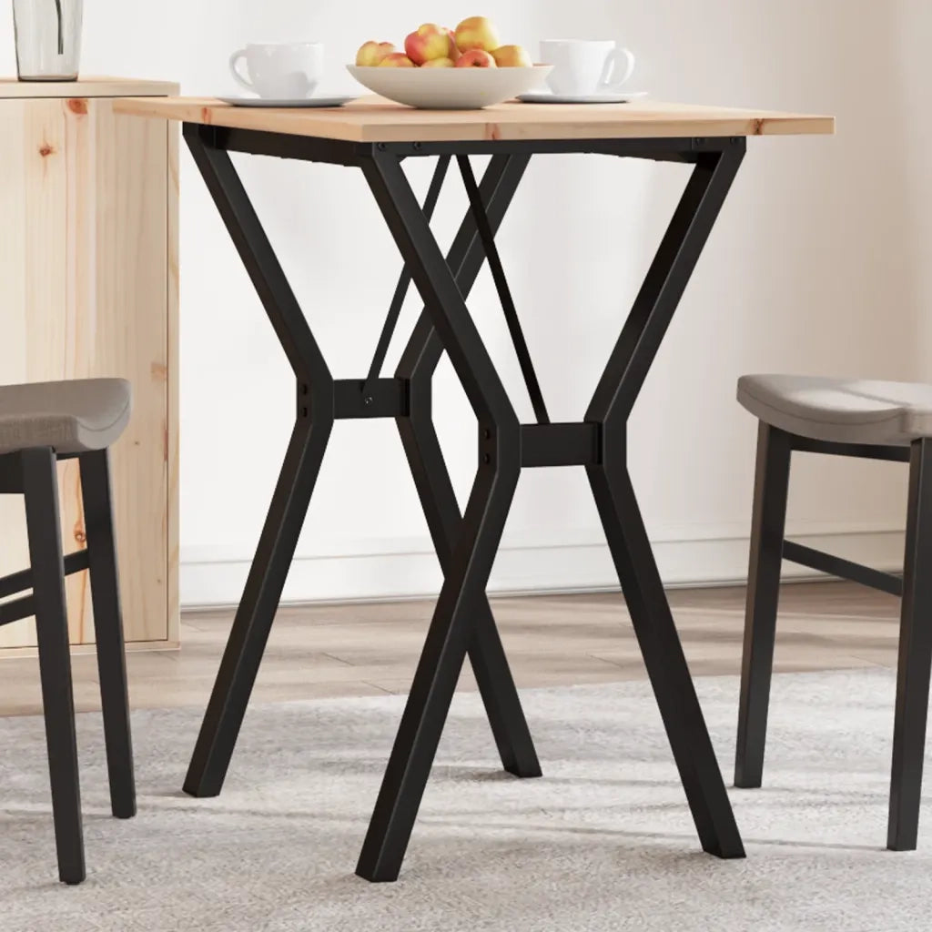 Tavolo da Pranzo Telaio a Y 80x50x75 cm Legno Pino e Acciaio 3282716
