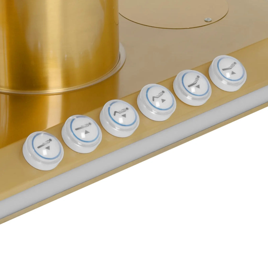 Lettino da massaggio elettrico e sgabello girevole con schienale portata 200 kg bianco/oro riscaldato oro/bianco 14_0010005
