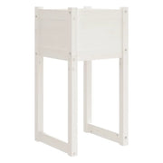 Fioriera | Cassetta per fiori | Vaso Bianca 40x40x81 cm in Legno Massello di Pino