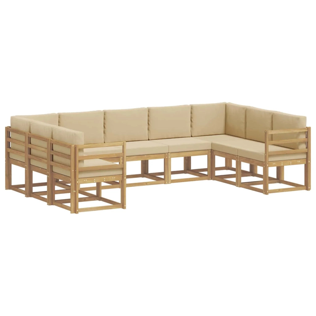 Set di divani da esterno 9 pz Bianco e Beige 3388207