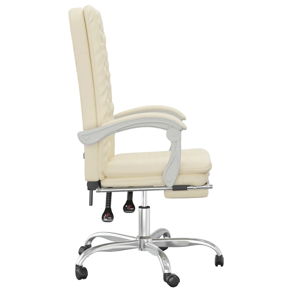 Poltrona da Ufficio Reclinabile Crema in Similpelle cod mxl 26127