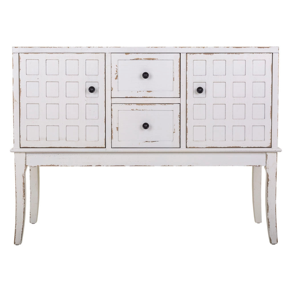 Mobile da ingresso in legno bianco 108x36x82h