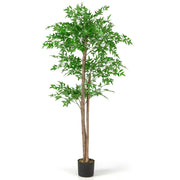 Pianta artificiale 150 cm forma di bambù 1020 foglie rigogliose atmosfera accogliente verde PEVA 20_0013149