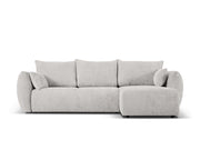 Cosmopolitan Design - Divano convertibile angolare destro con contenitore "Matera" 4 posti in ciniglia grigio chiaro 