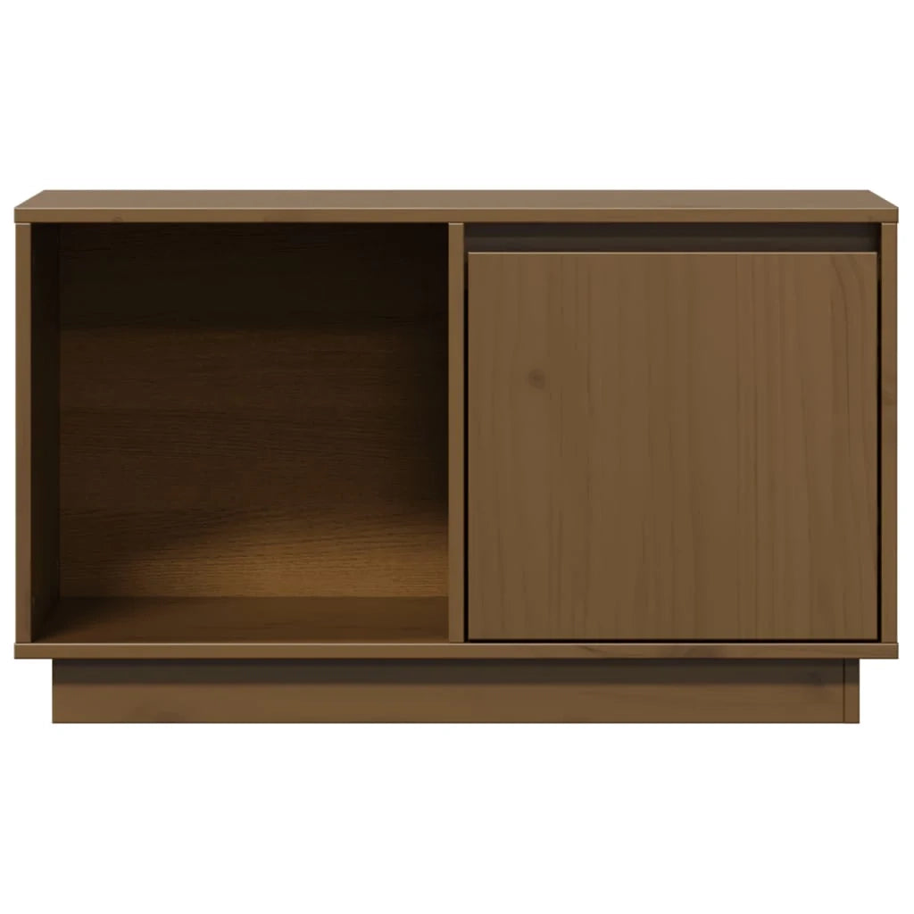 Mobile TV multimediale scaffale TV mobile TV sala da pranzo soggiorno camera da letto color miele 74 x 35 x 44 cm legno di pino massiccio marrone 02_0027717