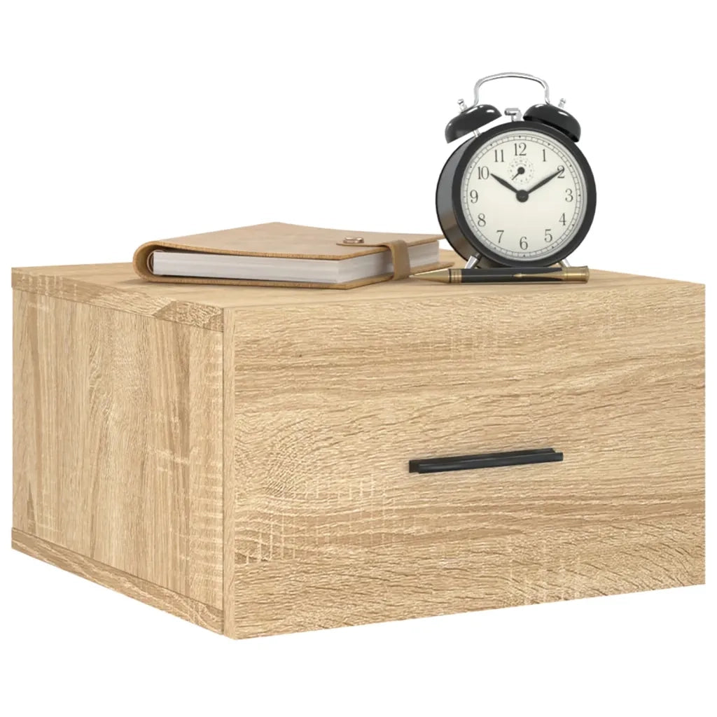Set di 2 Comodini | Armadio da Notte | Mobiletto da notte a Muro Rovere Sonoma 35x35x20 cm