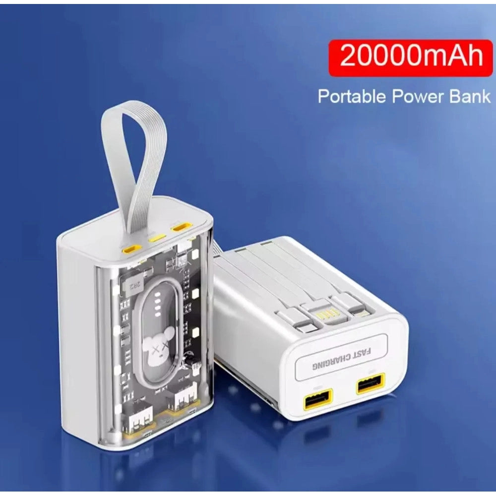 Trade Shop - Power Bank Caricabatterie Esterno Portatile Con Ricarica Rapida Da 20000 Mah Con Luce Led -