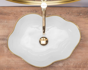 Lavabo Da Appoggio Rea Pearl Gold Edge