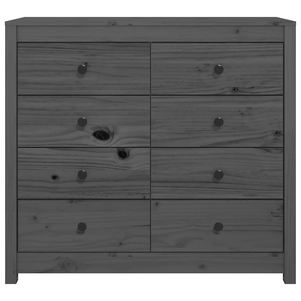Armadietto Grigio 100x40x90 cm in Legno Massello di Pino 821771