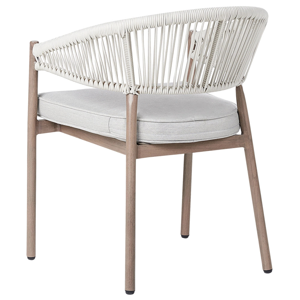 Set di 6 sedie da giardino inlegno scuro e alluminio con finitura a trasferimento termico Telaio impilabile per esterni Patio Moderno