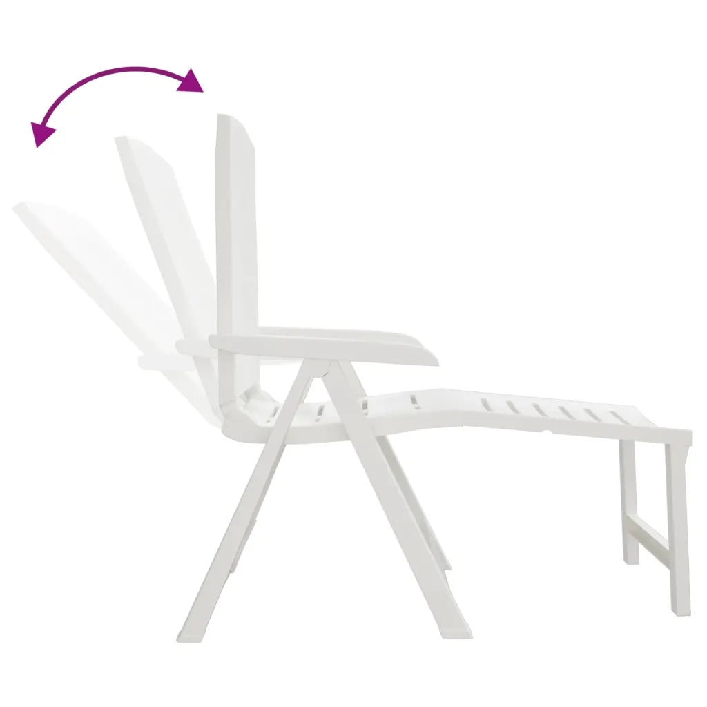 Lettino Prendisole | Sdraio da giardino | Lettino da sole Bianco in Plastica