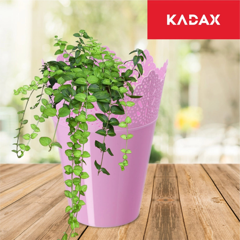 Vaso da fiori KADAX, vaso da fiori, coperchio, alto, in plastica, 12 cm, rosa