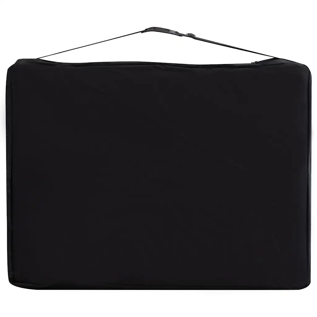 Lettino Massaggio Pieghevole 2 Zone in Alluminio Nero e Bianco 110228