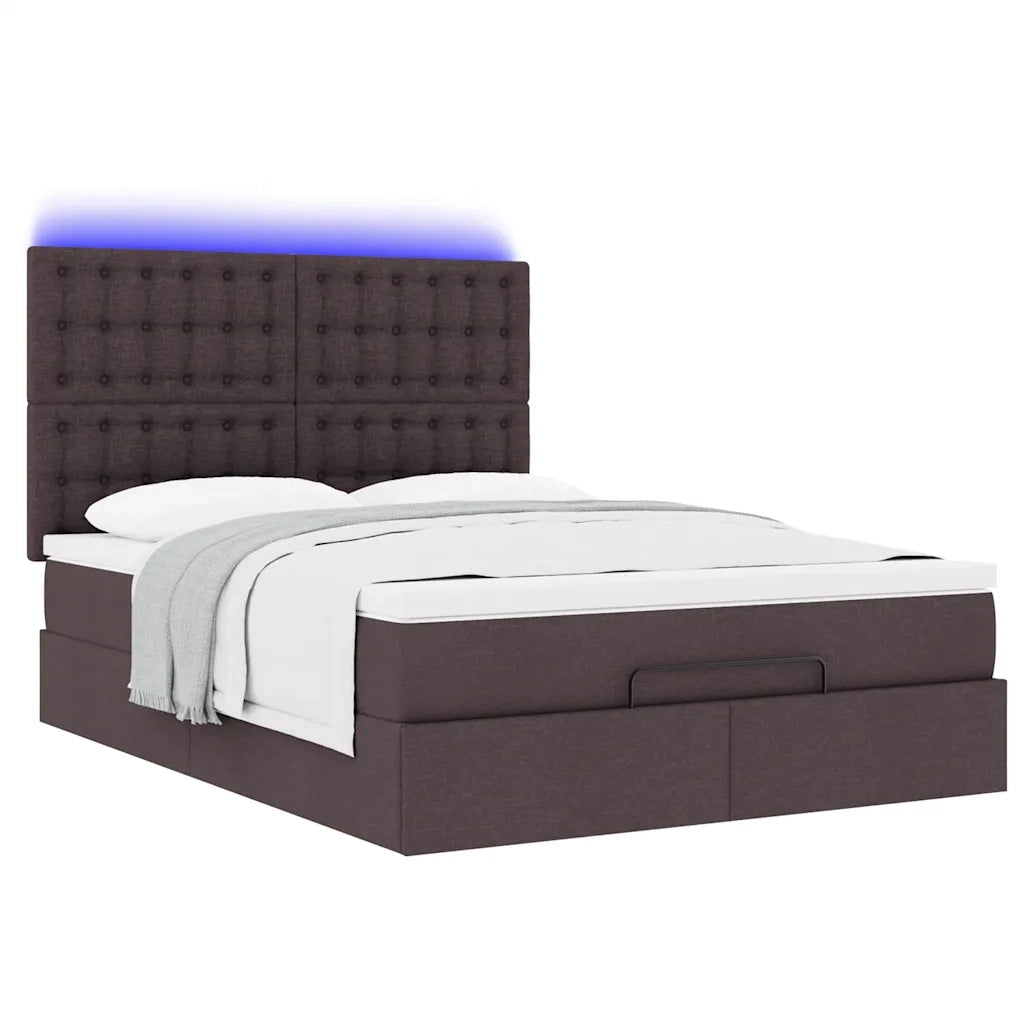 Struttura Letto Pouf con Materasso 140x190 cm in Tessuto 3314172