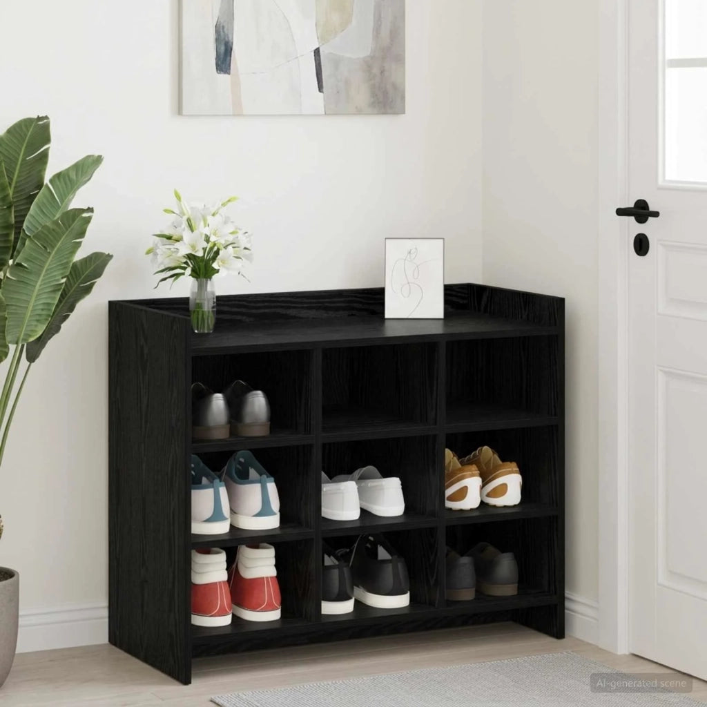 Mobile per scarpe Rovere Nero 85 x 39,5 x 70 cm 8011364