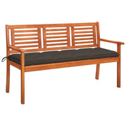 Panchina da Giardino e Cuscino 3 Posti 150cm Eucalipto Massello cod mxl 75778