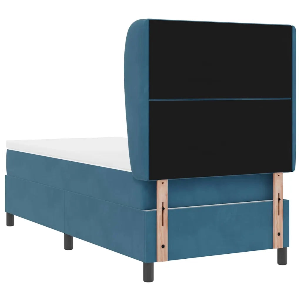 Letto a molle con materasso Blu Scuro 200 x 100 cm Velluto 3340974