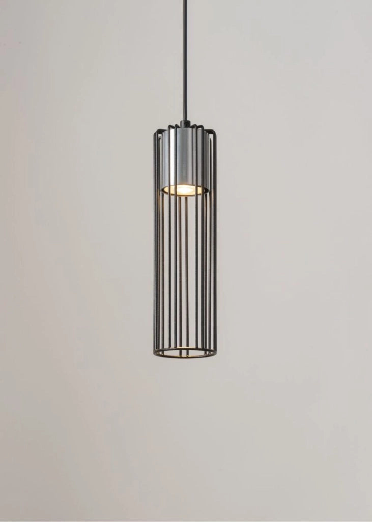 Lampada a sospensione industriale nero/argento Fobia GU10 Sigma