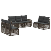 Set Divano da Giardino 7 pcs Grigio e Grigio Scuro polyrattan 3435386