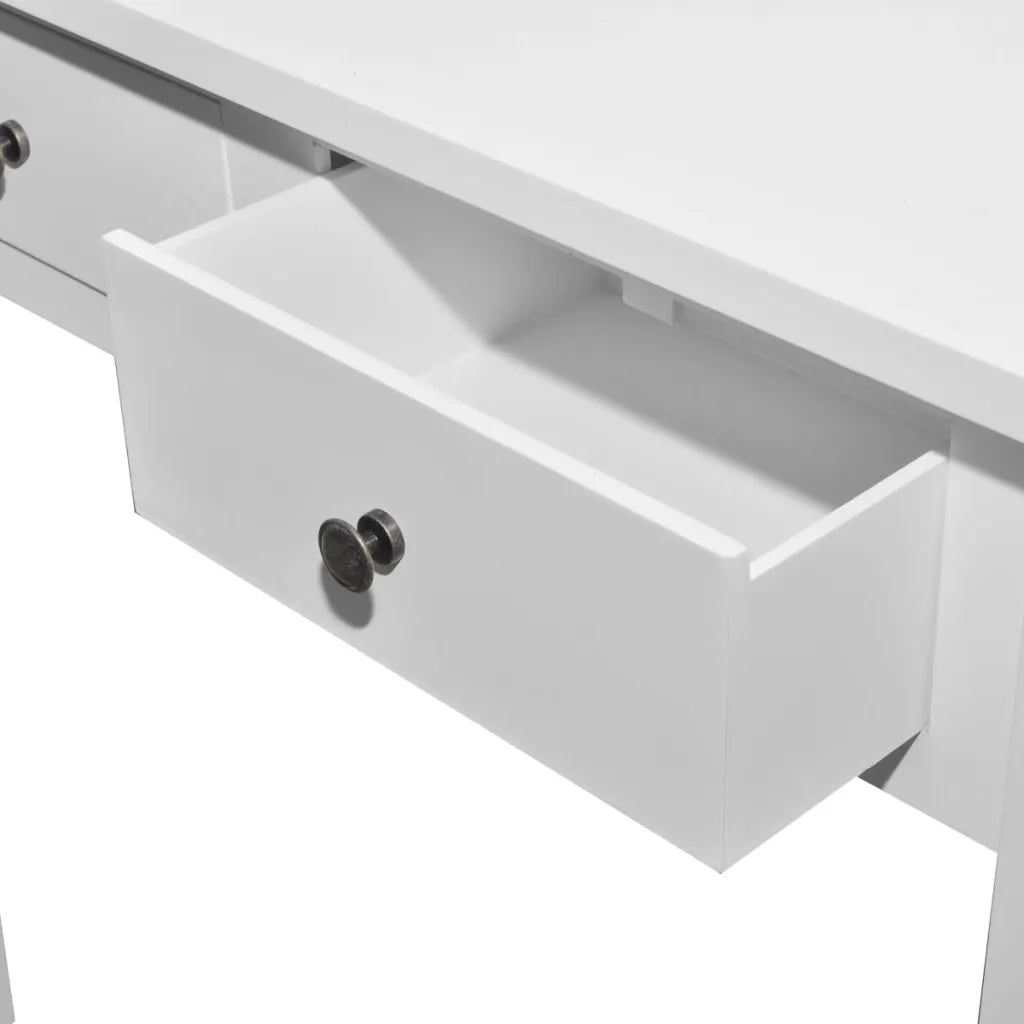 Tavolo Consolle da Trucco con 2 Cassetti Bianco 241145