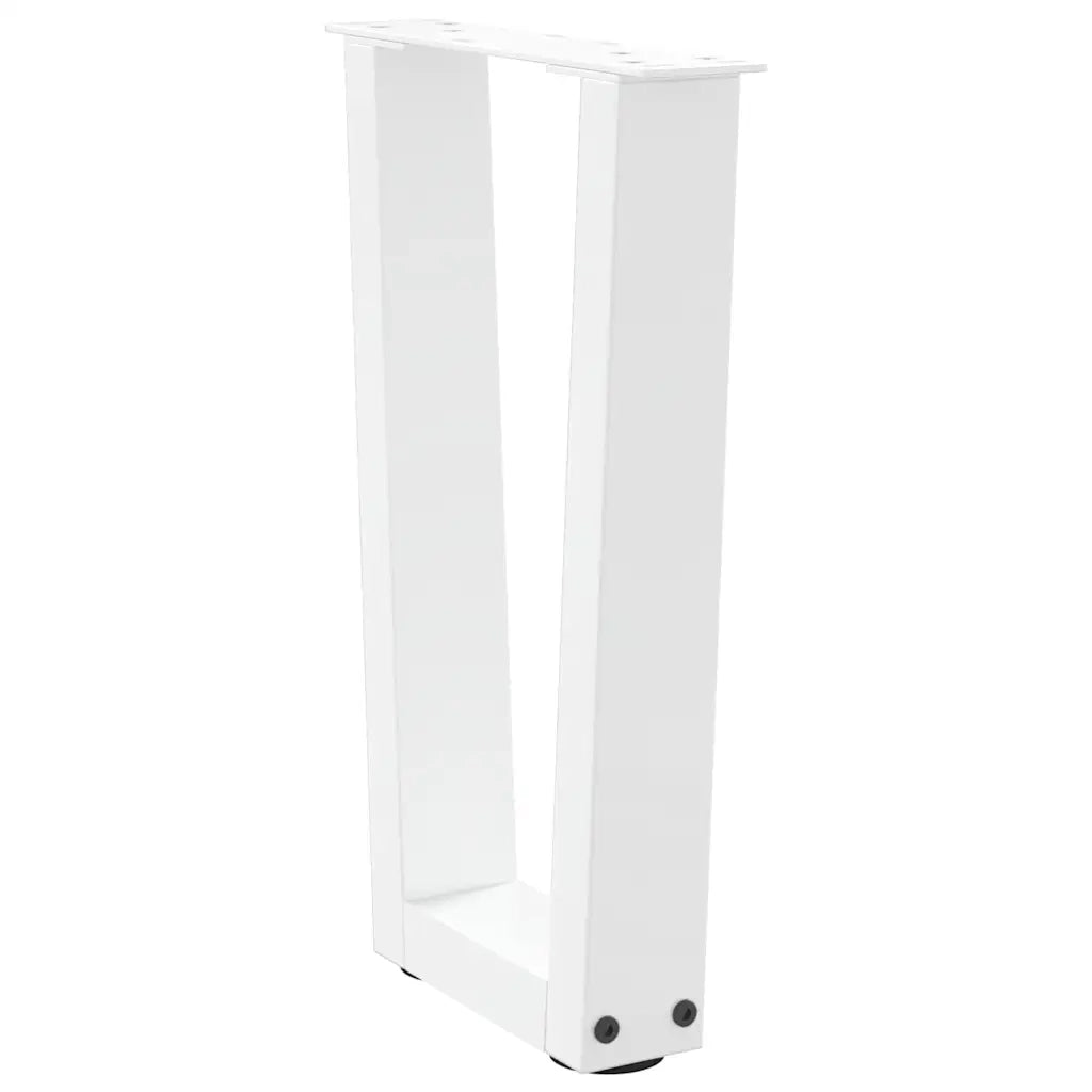 Gambe per Tavolino da Caffè a Forma di V 2 pz Bianche 28x(42-43,3) cm Acciaio 4012621