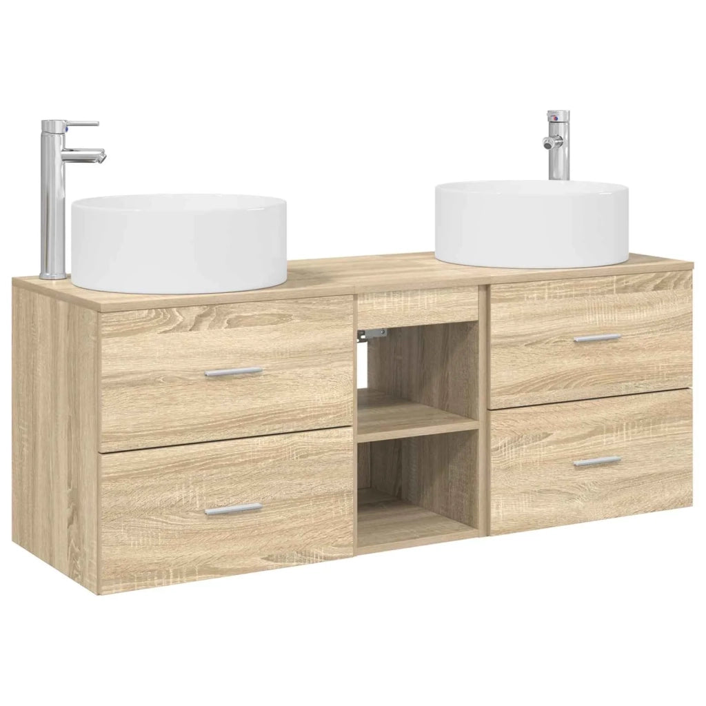 Set di mobili per il bagno 3 pz Rovere Sonoma 3405949