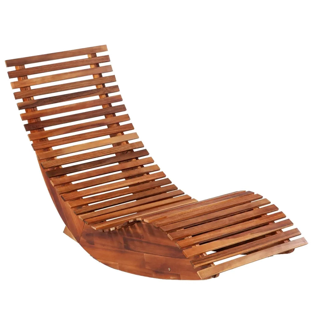 Sedia a Sdraio a Dondolo 2 pz in Legno di Acacia cod mxl 47219