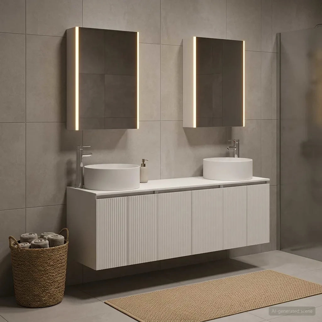 Set di Armadi da Bagno 5 pcs Bianco Legno ingegnerizzato 3406567
