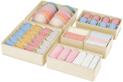 Set di organizzazione della lavanderia da 6 pezzi, organizzatore di sottovesti pieghevole, sistema di cassetti per la stanza degli abiti, contenitore per la conservazione di tessuti per calze, reggiseni, cravatte, abbigliamento per bambini (beige)
