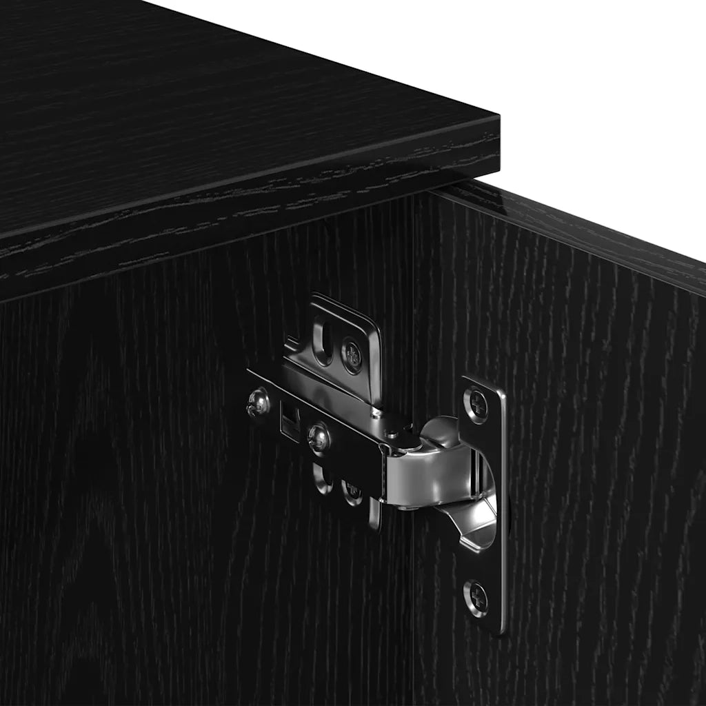 Mobile TV Rovere Nero 120x34x37 cm in Legno Multistrato 862475