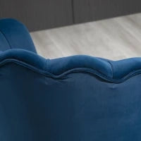 Poltrona a Conchiglia, Poltroncina Vintage, Poltroncina da Camera e Salotto, Design Elegante, con Schienale Alto, 76x67x74cm, Blu