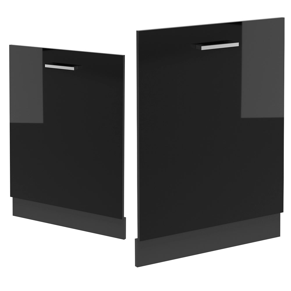 Pannello frontale della lavastoviglie R-Line Nero lucido/Antracite 60 cm senza piano di lavoro Vicco