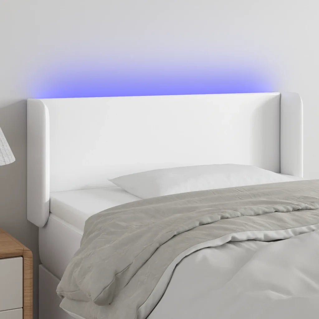 Testiera | Testata a LED Bianca 103x16x78/88 cm in Similpelle