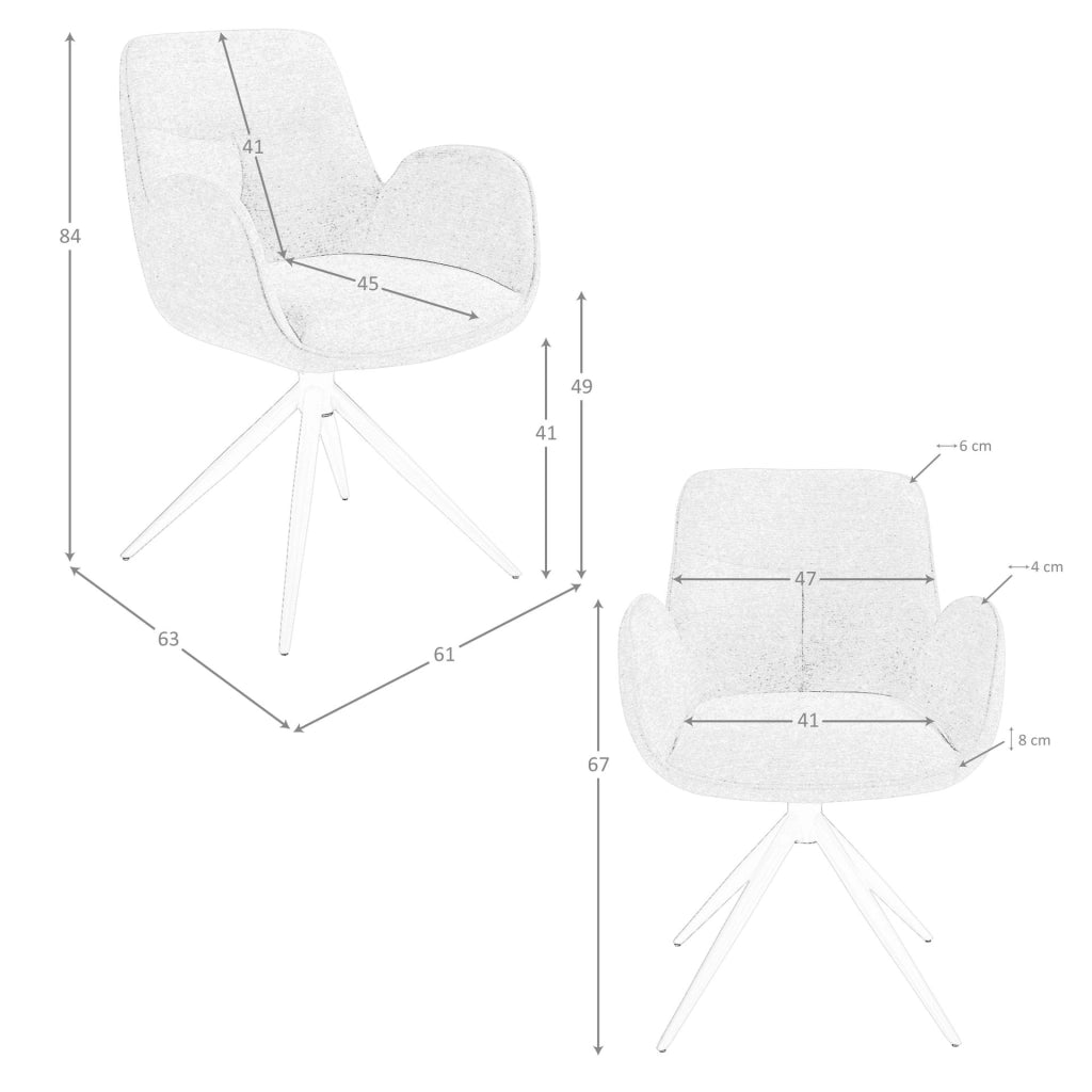 Sedia girevole in tessuto beige
