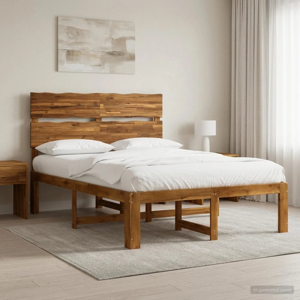 Letto matrimoniale con testiera ROSTOCK Naturale 135 x 190 cm 3405477