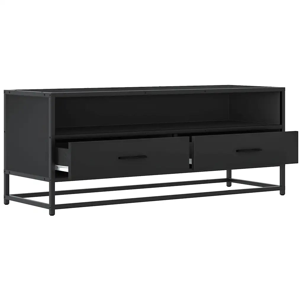 Mobile Porta TV Nero 180x30x50cm in Truciolato e Metallo 848814