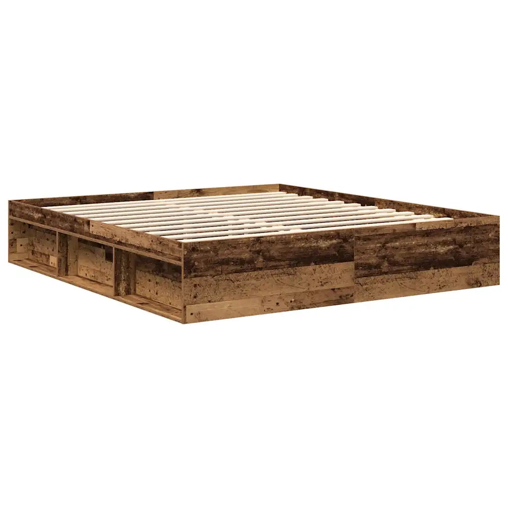 Giroletto senza Materasso Legno Antico 200x200 cm in Truciolato 3328869