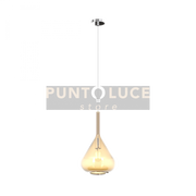 SOSPENSIONE CROMO 1 LUCE VETRO AMBRA 1177CR-S1-AM