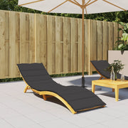 Cuscino per Lettino Nero 200x70x3 cm in Tessuto Oxford