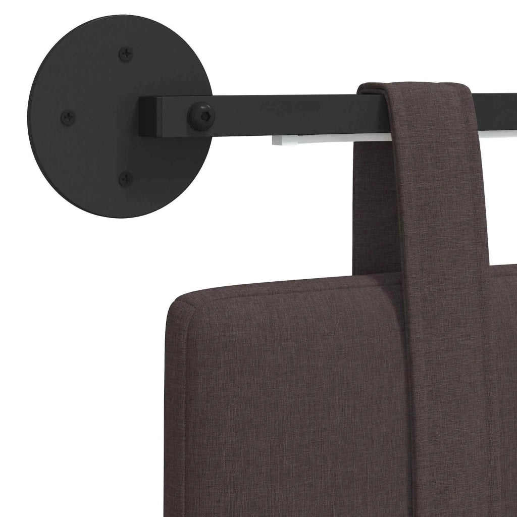 Testiera | Testata sospesa Con luce LED Marrone Scuro Tessuto